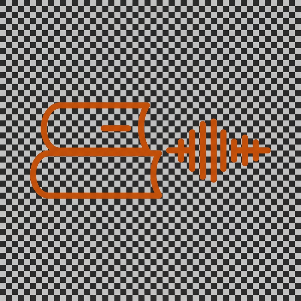 Icon of two stacked books with an audio waveform