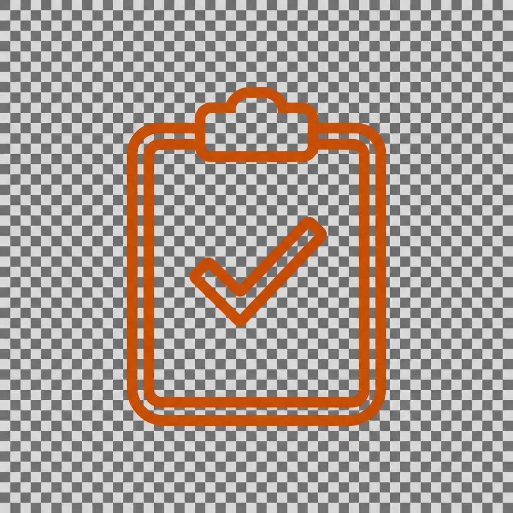 Icon of a clipboard with a checkmark