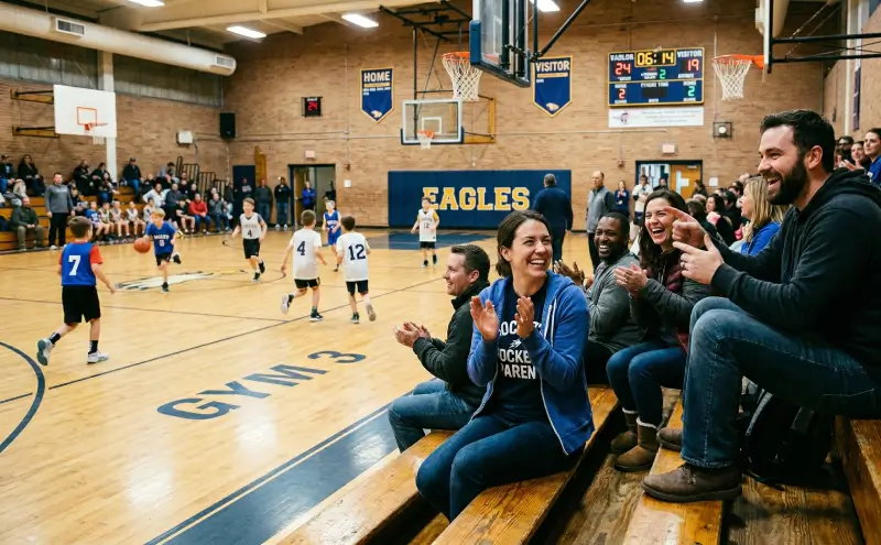Parents cheering positively in the stands